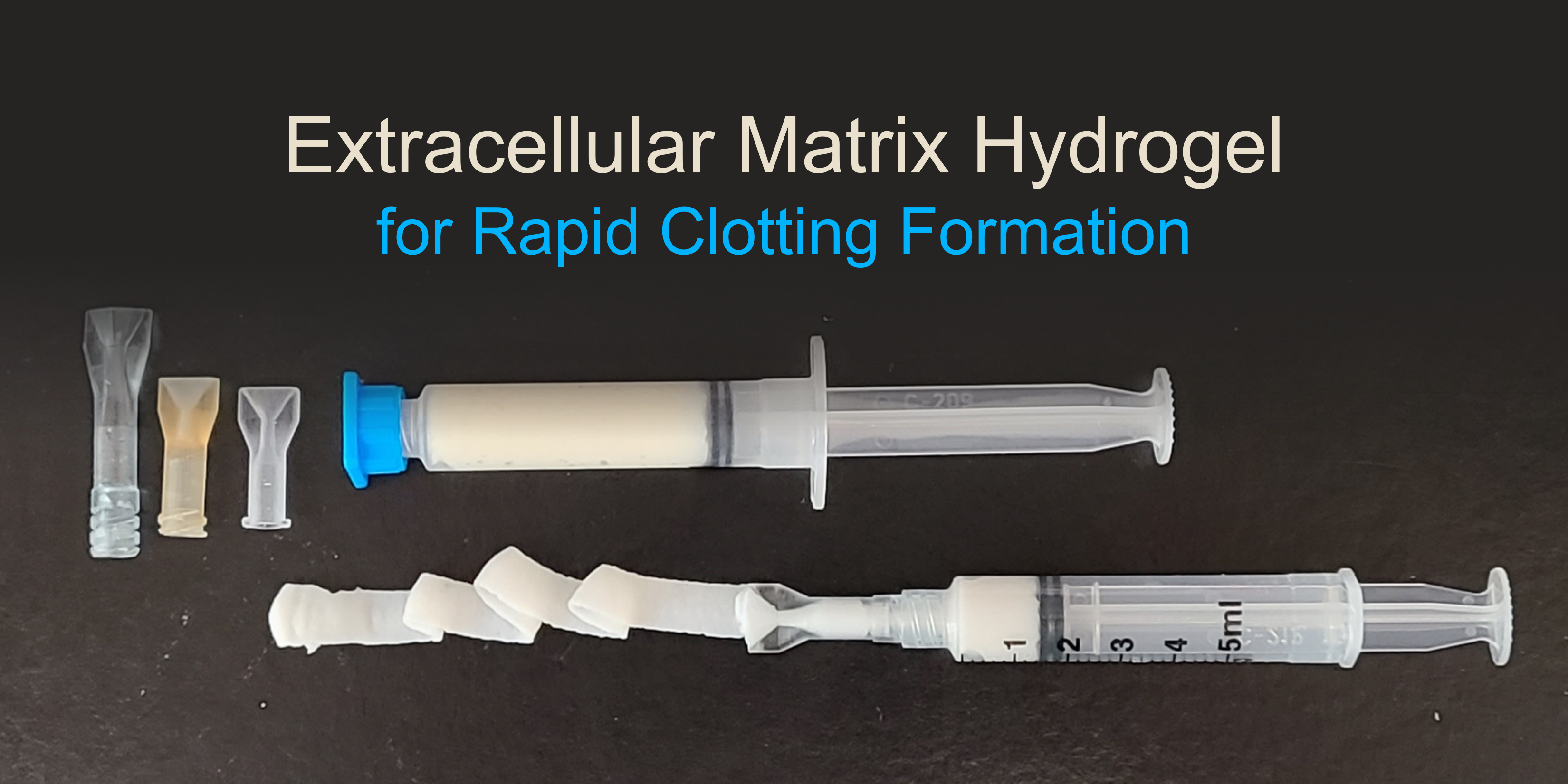 Extracellular Matrix Hydrogel for rapid clotting formation